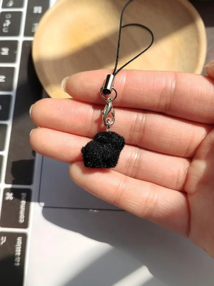 Cute Flocked Mini Pig Keychain | Resin Animal Bag Charm Gift Animal Charm Keychain QXL