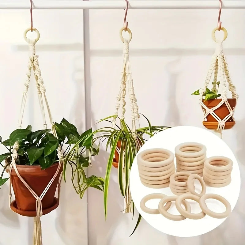 Unfinished Wooden Rings Set for DIY Jewelry & Crafts Wood Craft Rings QXL
