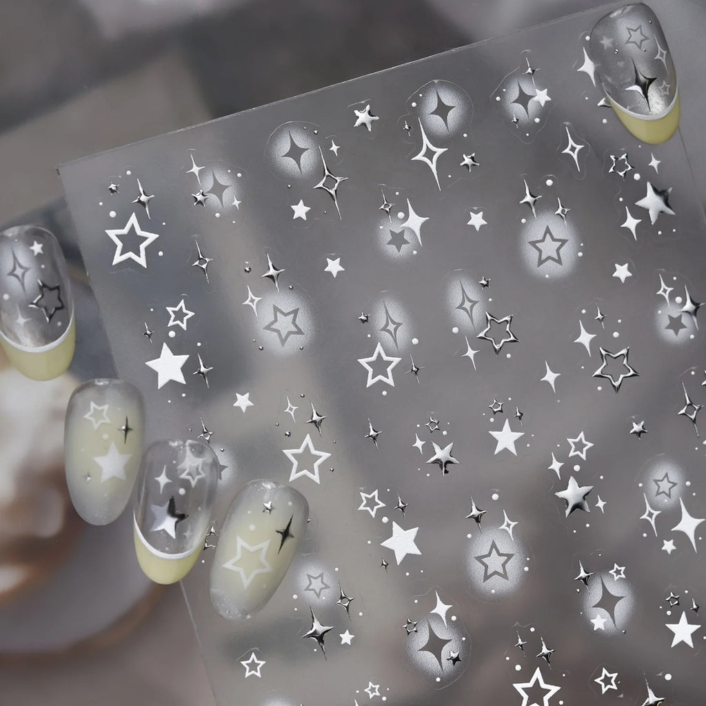 5D Embossed Star Nail Art Stickers – Self-Adhesive Decals Nail Art Stickers QXL