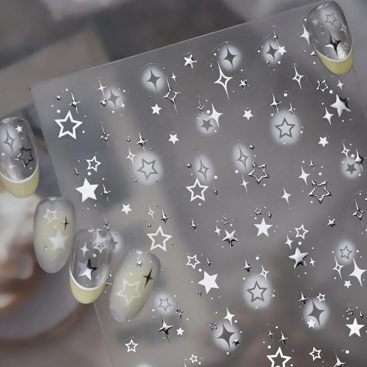 5D Embossed Star Nail Art Stickers – Self-Adhesive Decals Nail Art Stickers QXL