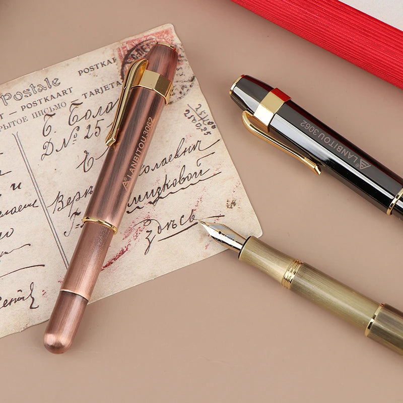 Antique Brass Pocket Rollerball Pen | Compact Portable Gift Pen Pocket Rollerball Pen QXL