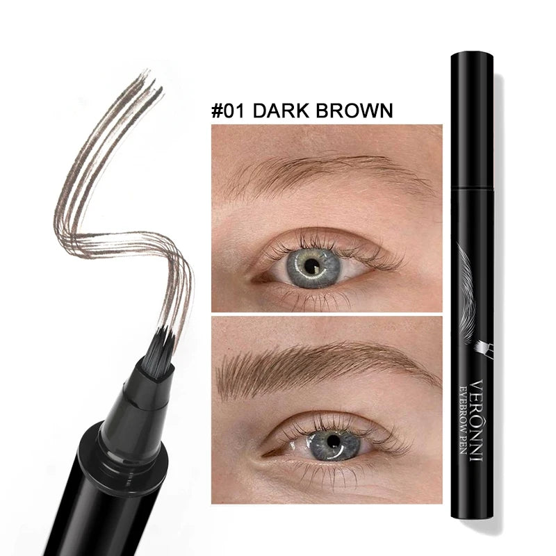 3D Waterproof Liquid Eyebrow Pen | 4 Colors, 2-Pack Liquid Eyebrow Pen QXL 01-2pcs