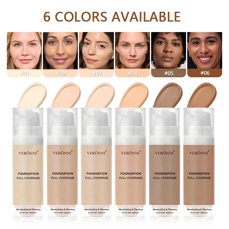 15ml Full Coverage Liquid Foundation – Waterproof Matte Liquid Foundation QXL
