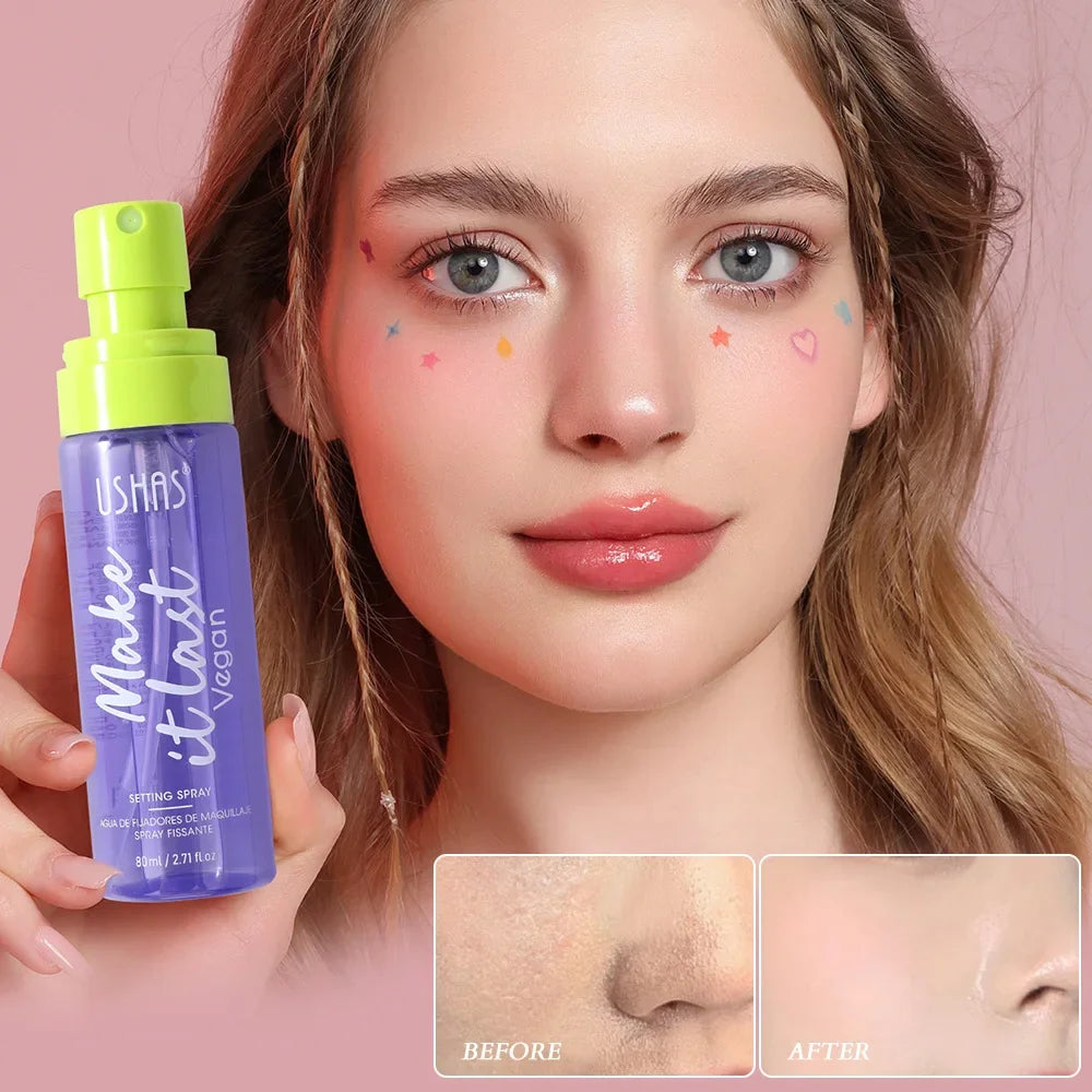 USHAS 80ml Makeup Setting Spray – Oil Control & Hydrating Makeup Setting Spray QXL