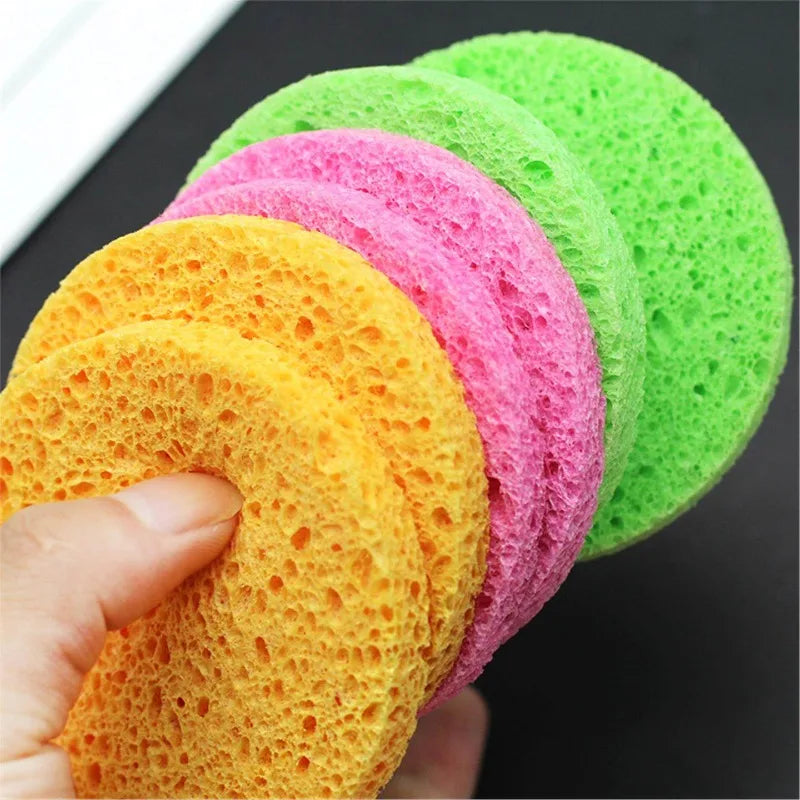 6-Pack Natural Wood Pulp Face Cleansing Sponge Puffs Face Cleansing Sponge QXL