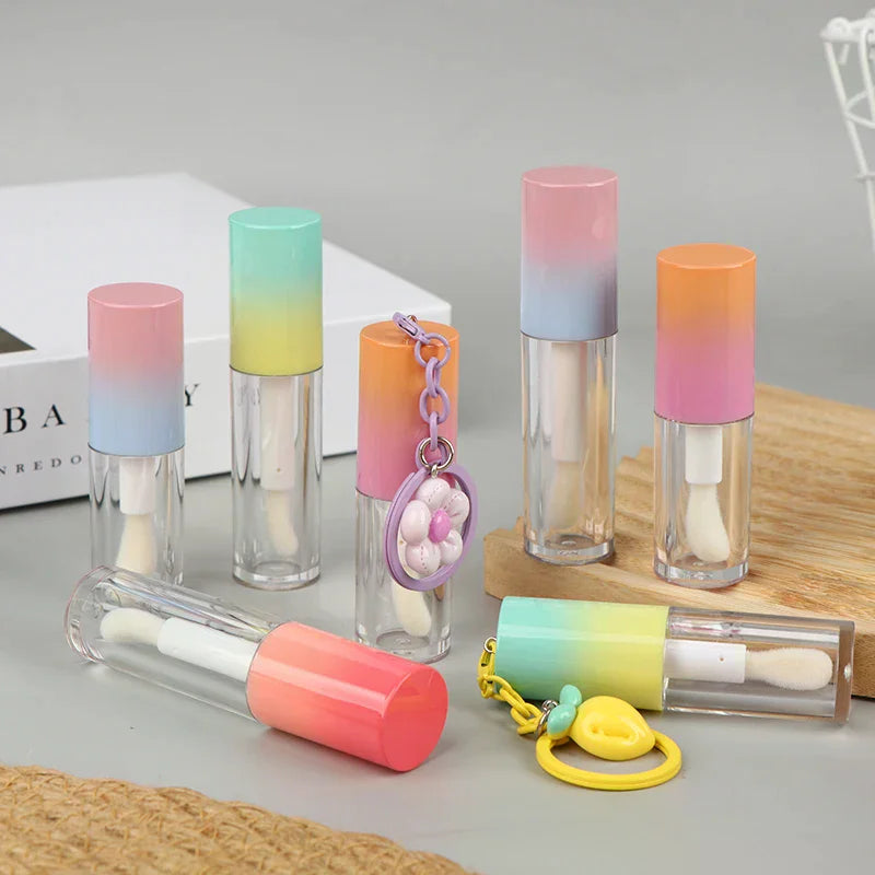 Gradient Lip Gloss Tube with Keychain | Refillable DIY Container Lip Gloss Container QXL