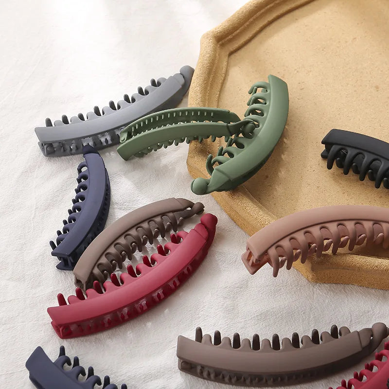 Frosted Banana Claw Clip | Korean Hair Clip 6 Colors Banana Claw Hair Clip QXL