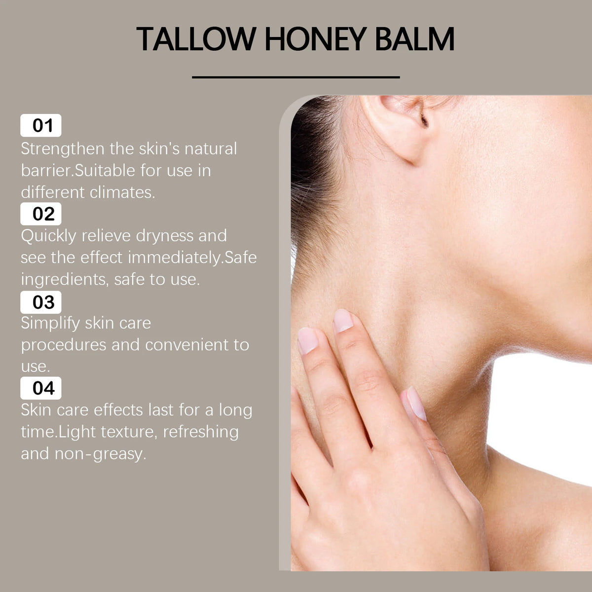 WOODSLEEP Tallow Honey Balm 120g – Deep Moisturizing Skin Balm Moisturizing Body Balm QXL