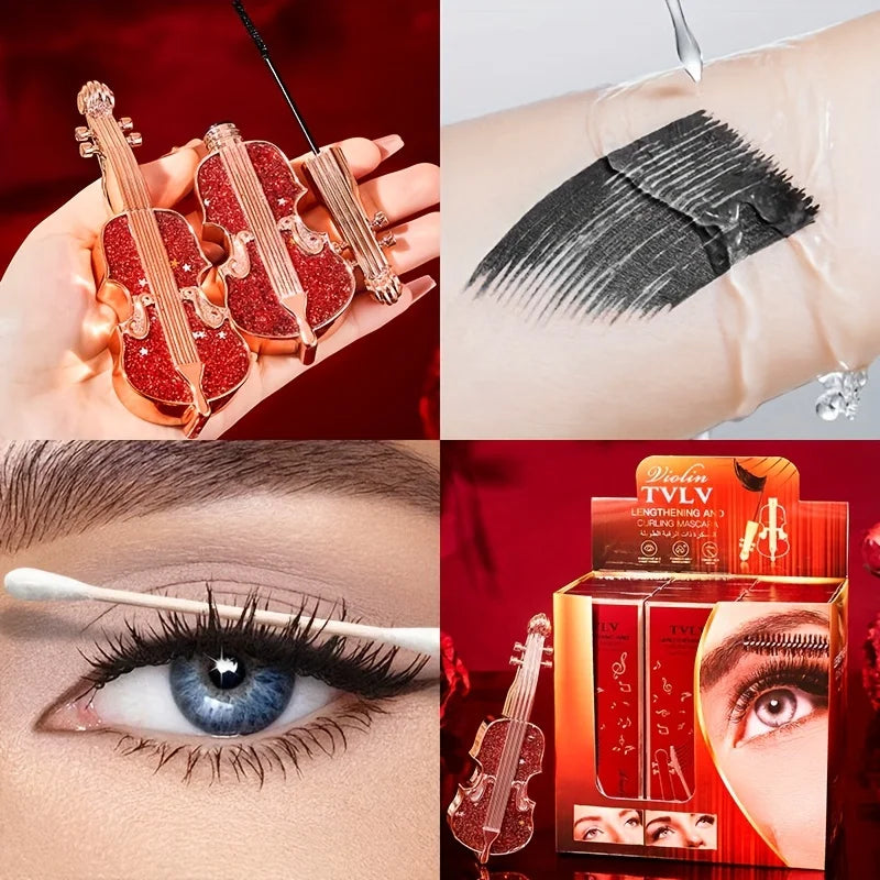 Violin Waterproof Mascara | Lengthening Curling Fine Brush Waterproof Mascara QXL