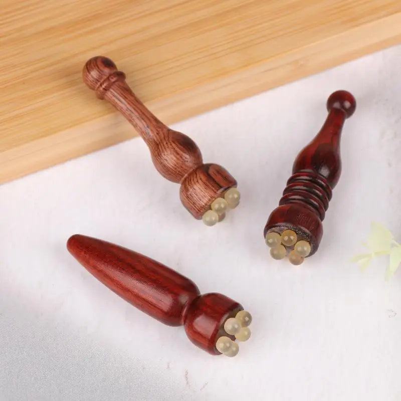 Sandalwood Gua Sha Eye Massage Stick | 5-Bead Face Tool Gua Sha Face Tool QXL