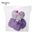 10-Piece Makeup Sponge & Powder Puff Set | Dry & Wet Use Makeup Sponge Set QXL purple Pack of 10