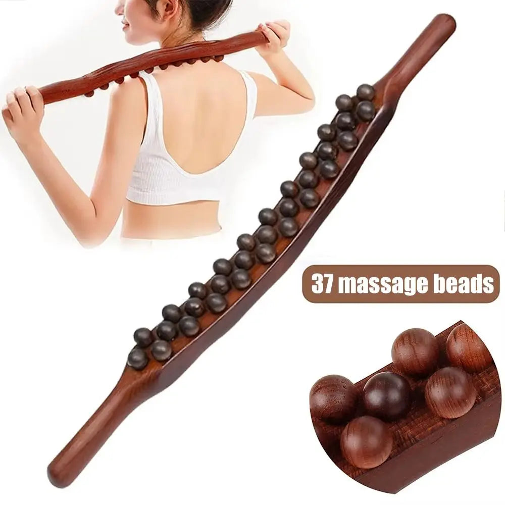 37-Bead Handheld Body Massage Stick | Back Scraping Tool Body Massage Stick QXL