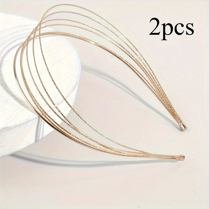 Multilayer Wide Non-Slip Headband | Women's Hair Hoop Wide Hair Headband QXL 2pcs