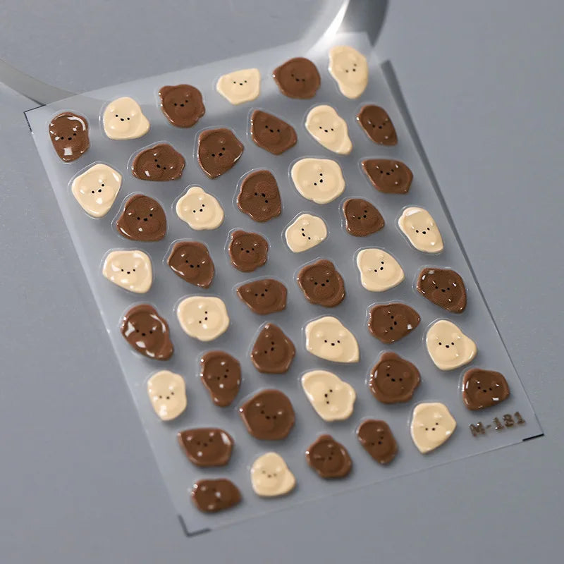 5D Butterfly & Bear Nail Stickers | 3D Self-Adhesive Decals Nail Art Stickers QXL M-181