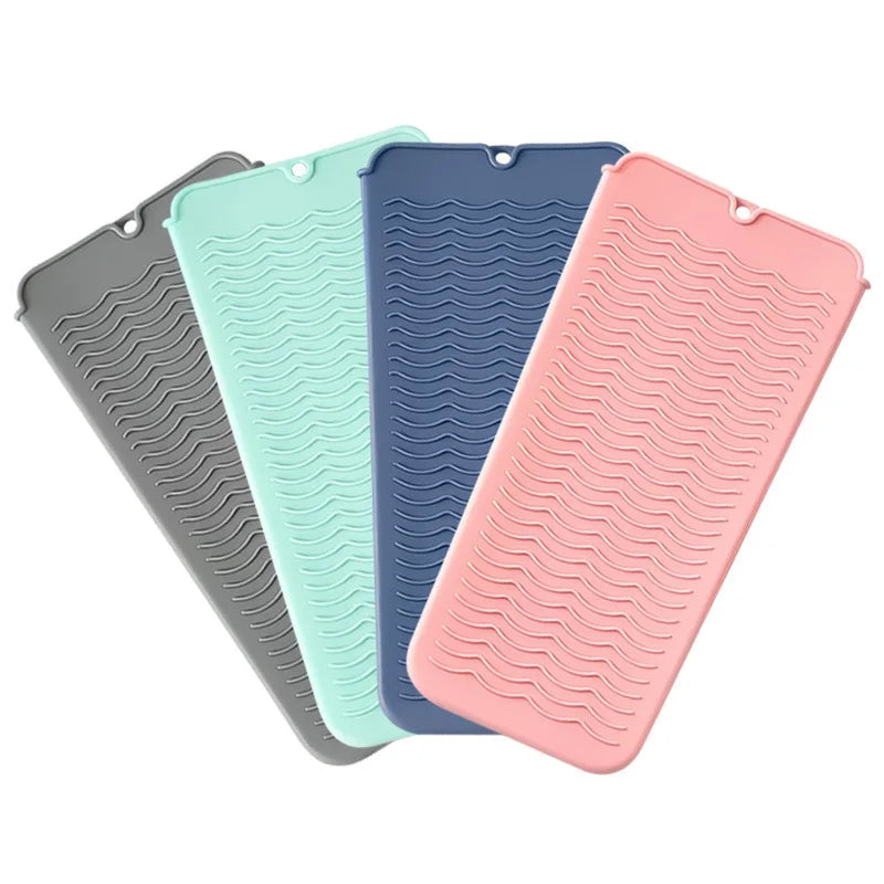 Silicone Heat Resistant Mat & Pouch for Flat Irons | 450°F Hair Tool Mat QXL