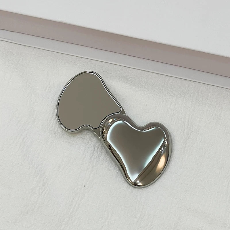 Heart Shape Portable Makeup Mirror | Handheld Cosmetic Mirror Handheld Makeup Mirror QXL