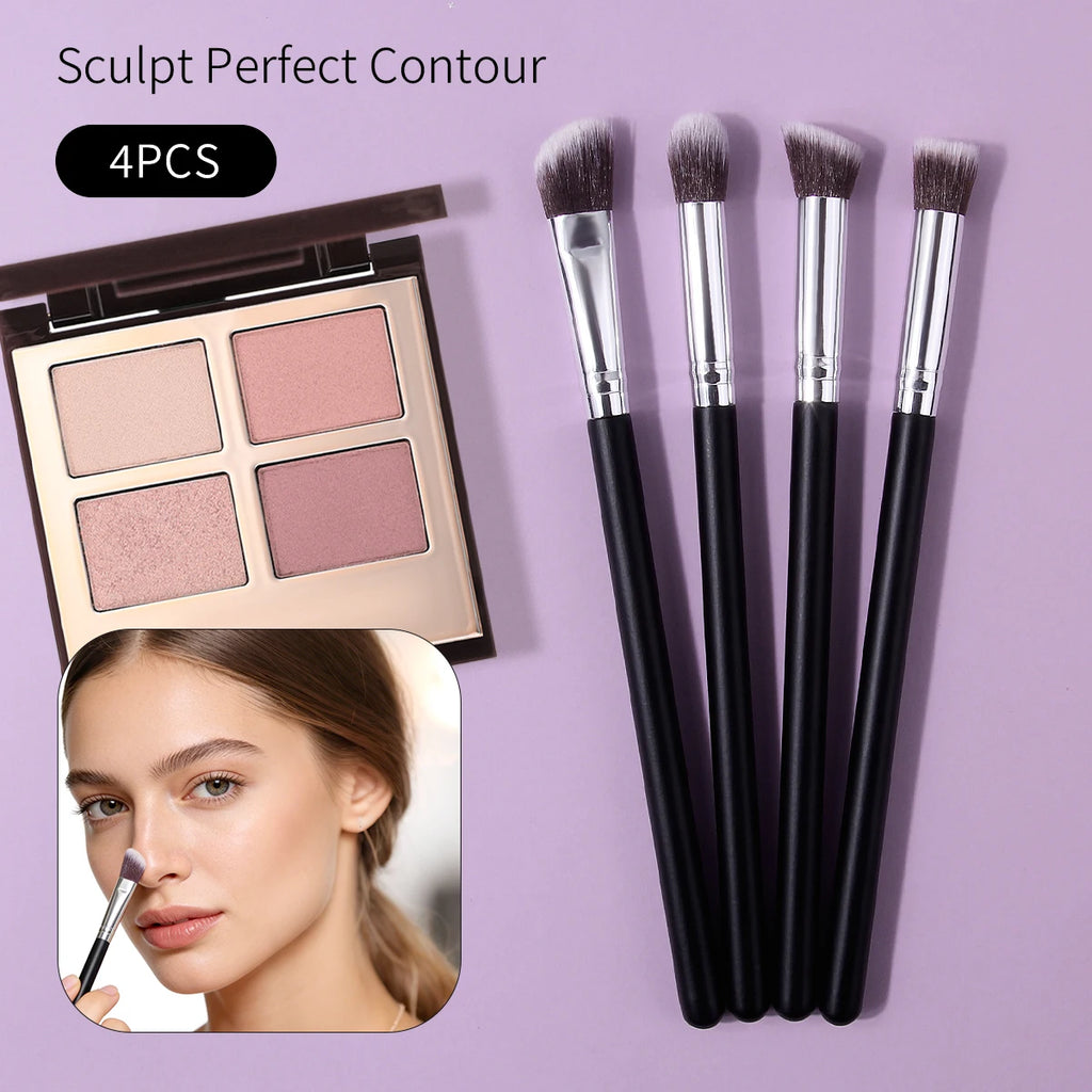 KOSSHOW 4-Piece Eye Makeup Brush Set – Eyeshadow & Brow Eye Makeup Brush Set QXL black