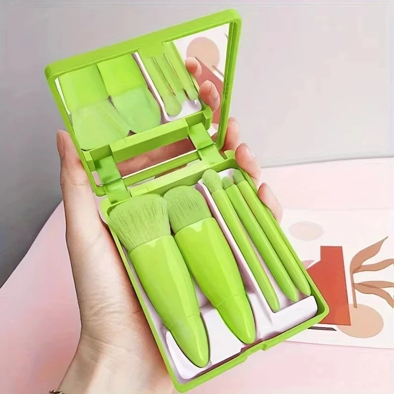 Luxury Pink Makeup Brush Set – 5 Pcs for Beginners Makeup Brush Set QXL 5PC-Green