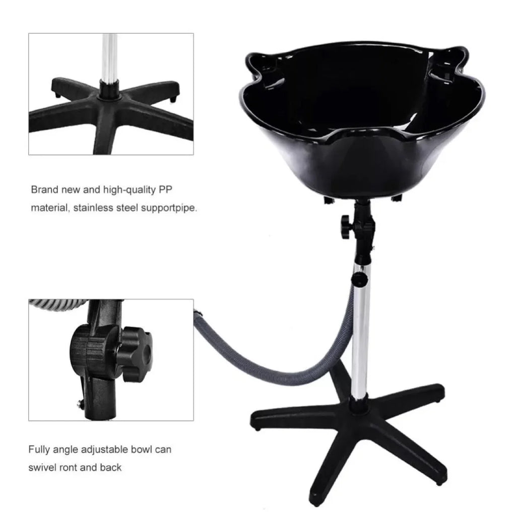 Portable Shampoo Bowl Salon Sink – Adjustable Height & Drain