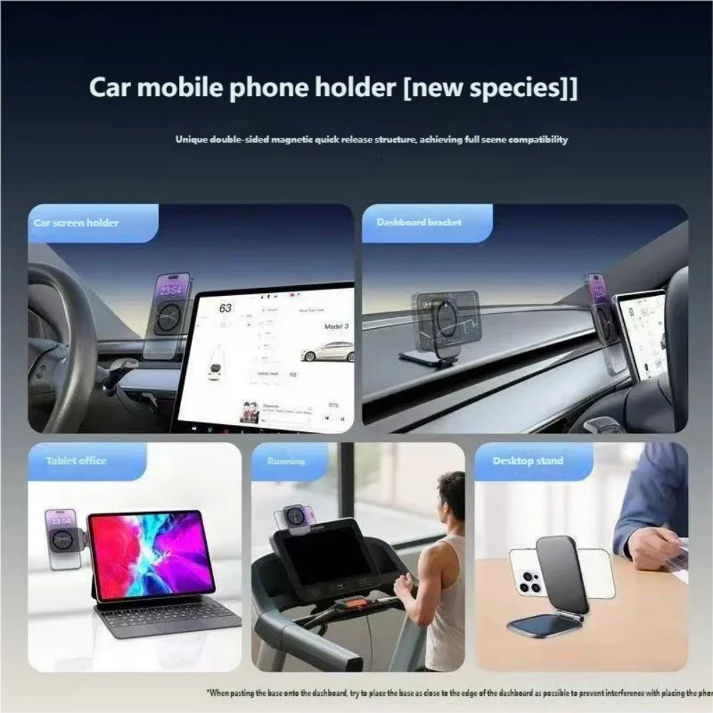 Magnetic Car Phone Holder – Ultra-Thin Foldable Dashboard Mount Car Phone Mount QXL