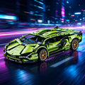 1:14 Racing Car Building Blocks Set – Technical Model Kit Adults Building Blocks Model Kit QXL green 3