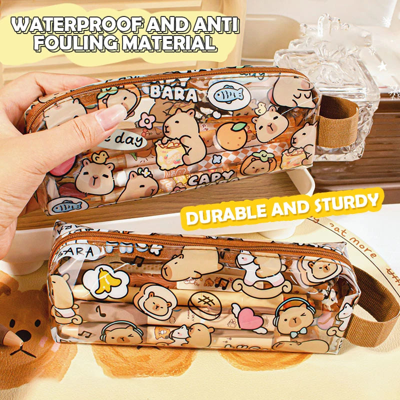 Kawaii Capybara Pencil Case | Cute Zipper Pen Bag Zipper Pencil Case QXL