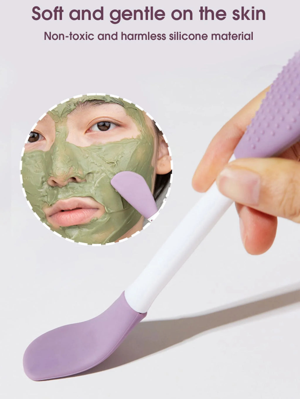 Double-Head Silicone Face Mask Brush & Cleansing Tool Facial Mask Brush QXL