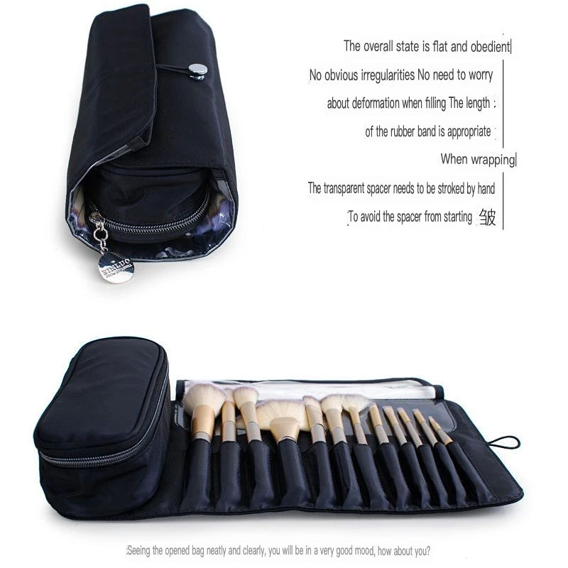 Waterproof Nylon Makeup Brush Bag | Large Capacity Organizer Makeup Brush Bag QXL