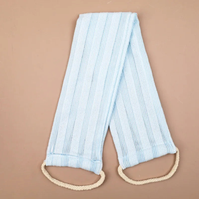 Double-Sided Exfoliating Back Scrubber Strap | Body Bath Towel Bath Scrubber Strap QXL Blue A Plastic
