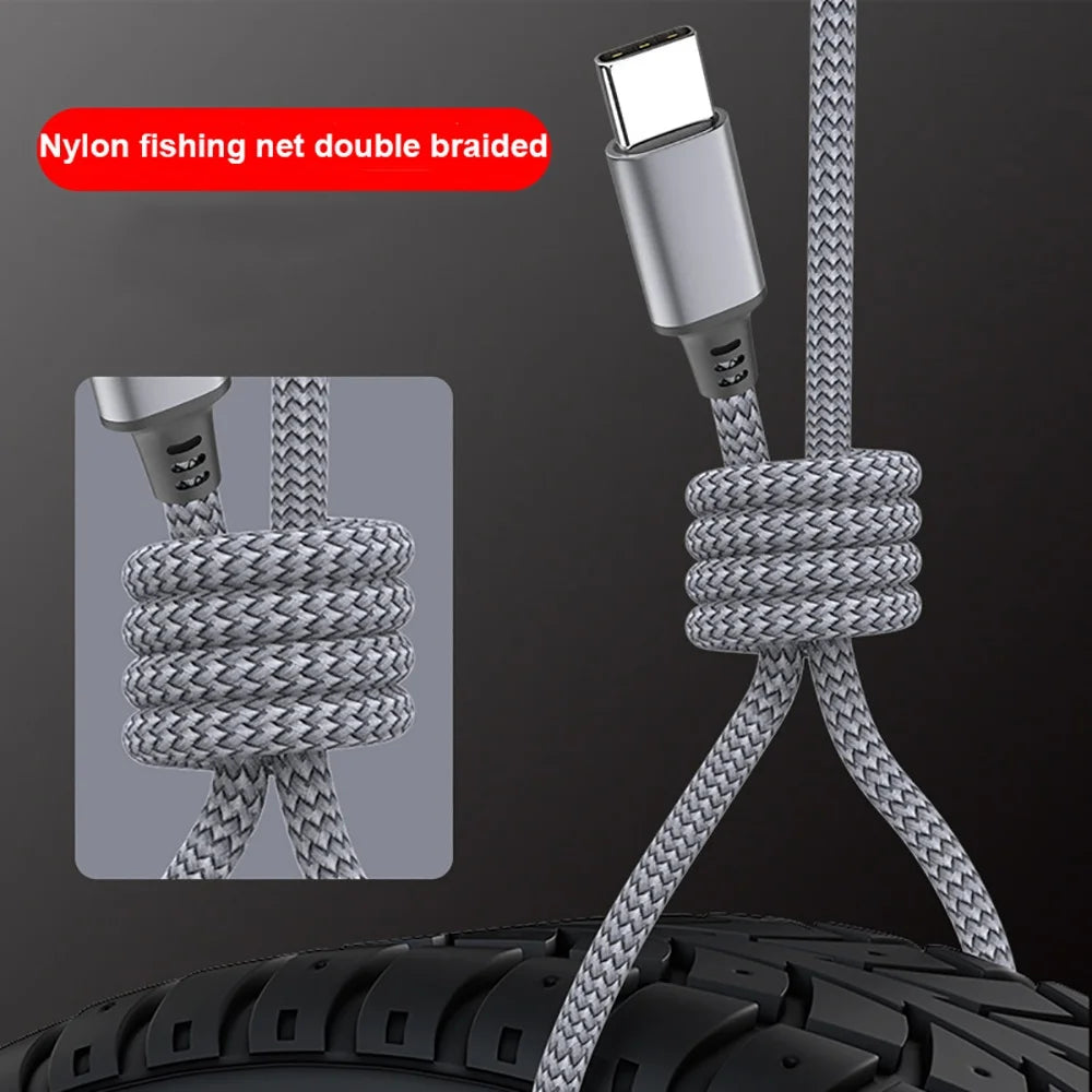 60W USB-C to USB-C Fast Charging Cable 1M–8M | Braided PD USB-C Charging Cable QXL