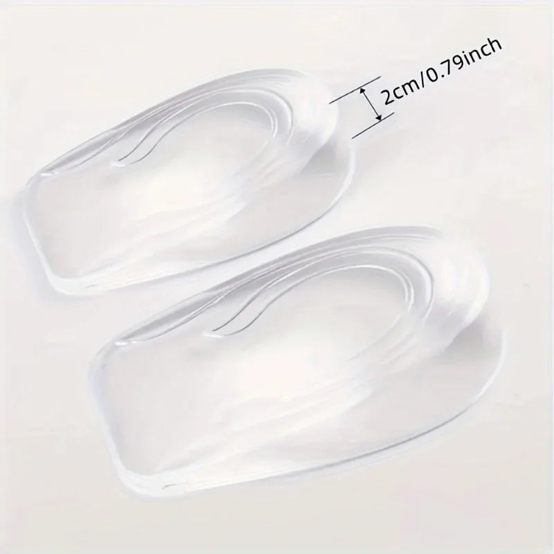 Transparent Silicone Heel Insoles | Anti-Slip Height Boost Heel Cushion Insole QXL