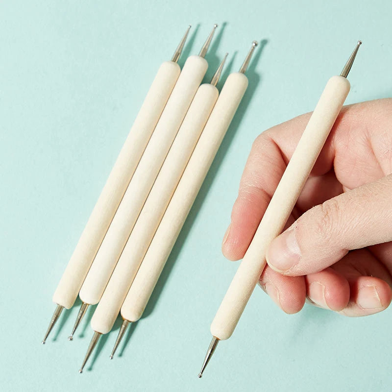 Crystal Beaded Nail Dotting Pens – 5-Piece Dual-End Set Nail Dotting Pen Set QXL