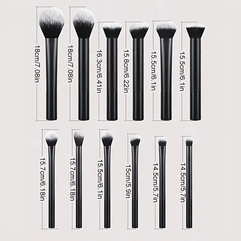 15-Pc Professional Makeup Brush Set with Angled Sponge Makeup Brush Set QXL