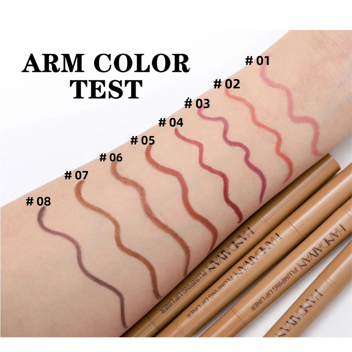 HANDAIYAN Double-Head Waterproof Matte Lip Liner with Brush Lip Liner Pen QXL