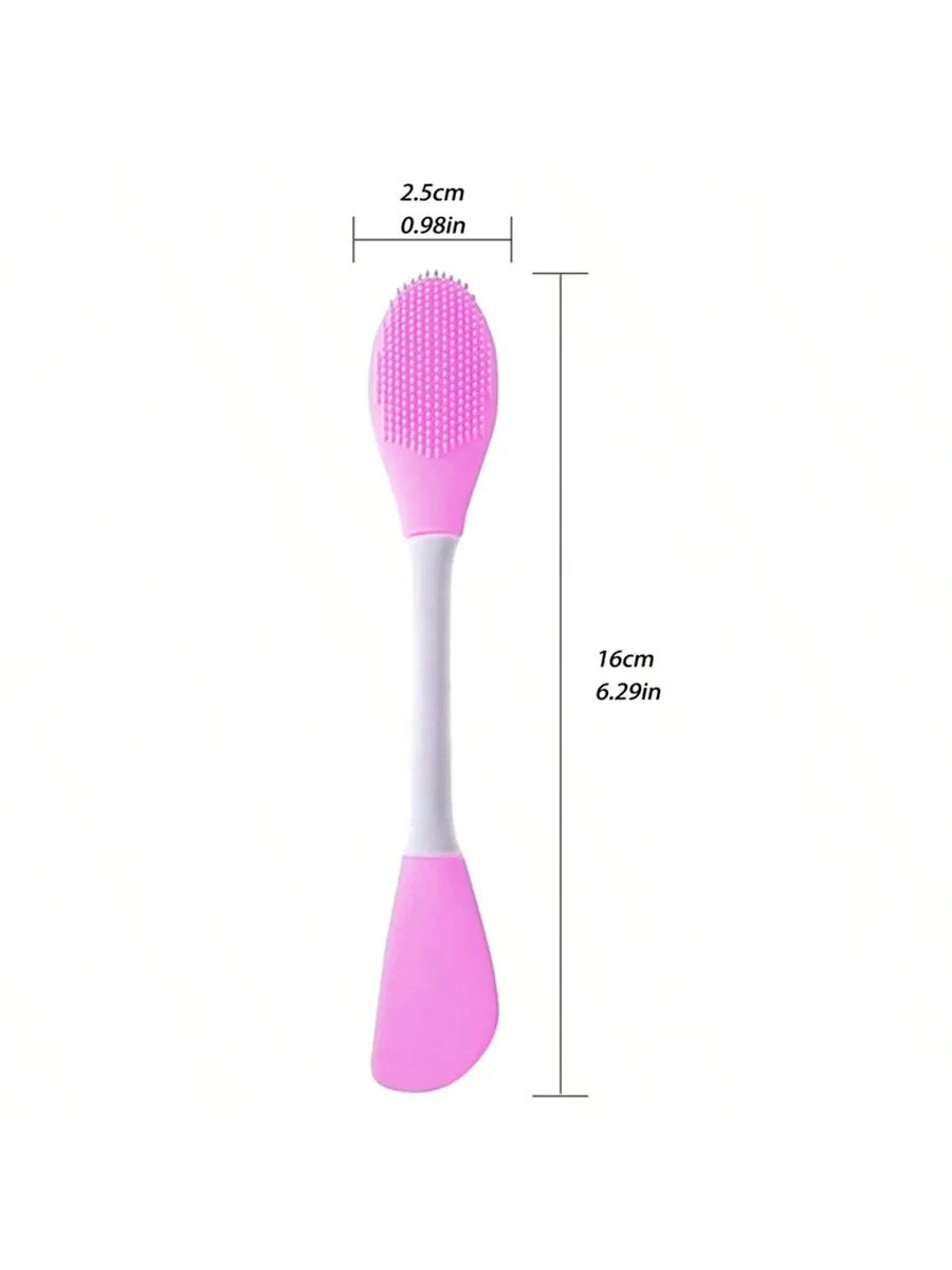 Double-Head Silicone Face Mask Brush & Cleansing Tool Facial Mask Brush QXL rosered