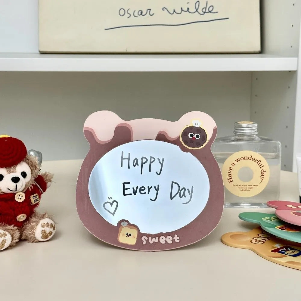 Cute Bear Head Foldable Vanity Mirror | Stand or Wall Mount Foldable Vanity Mirror QXL