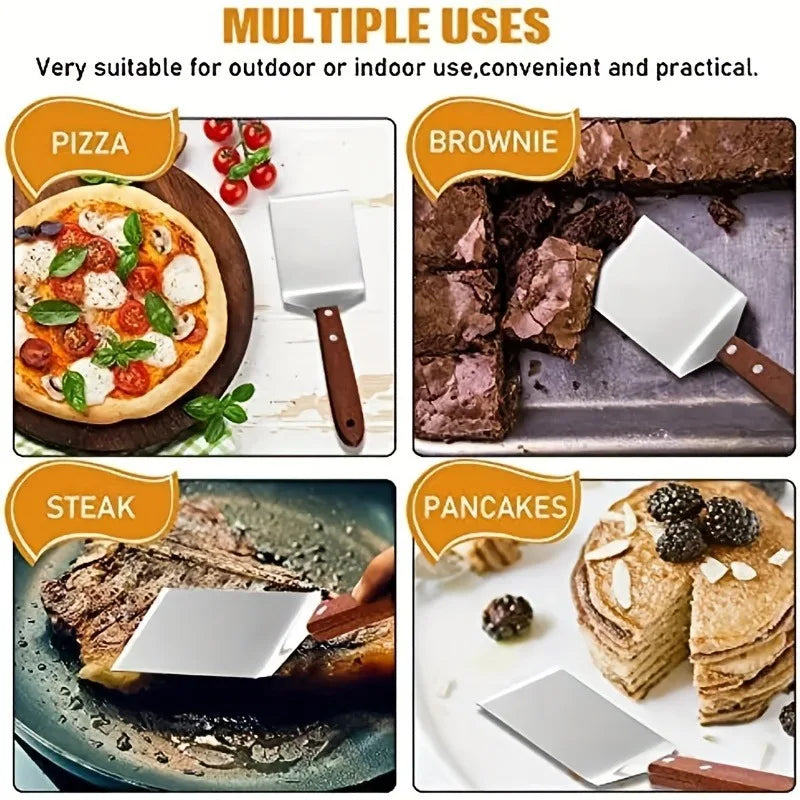 Stainless Steel Brownie Spatula with Wooden Handle Baking Spatula QXL