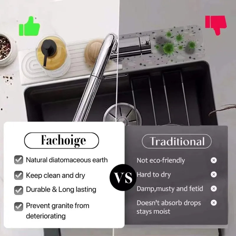 Quick-Dry Faucet Mat | Super Absorbent Sink Splash Guard Sink Splash Guard Mat QXL