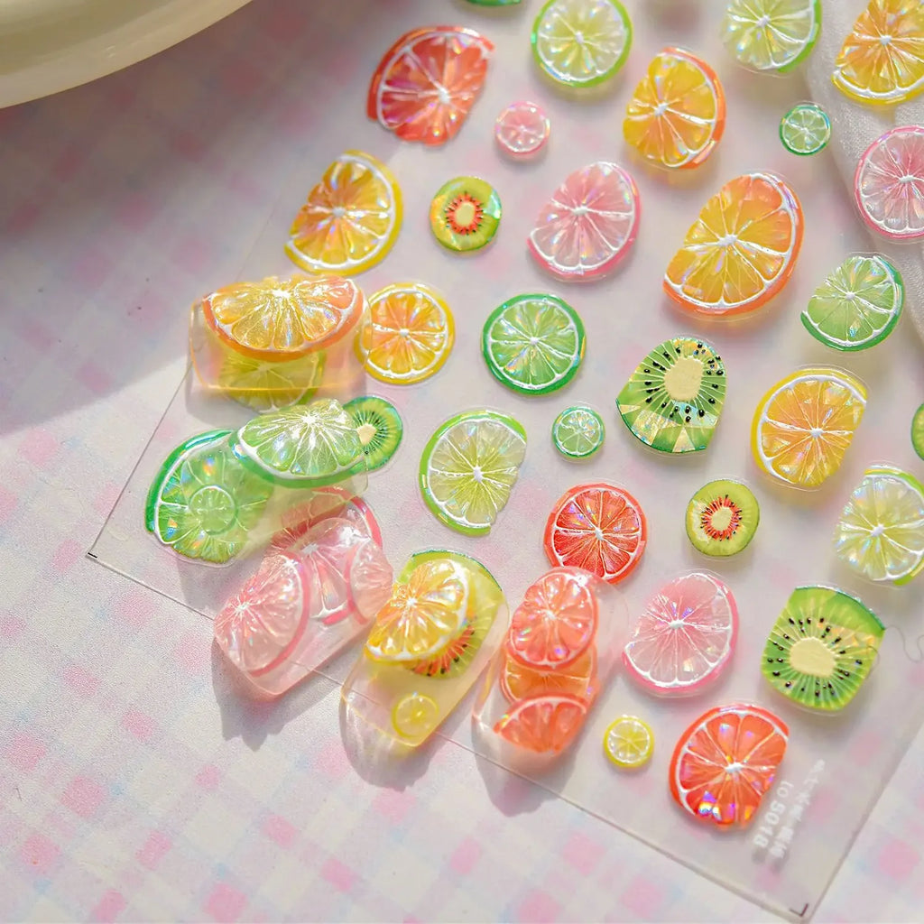 5D Kawaii Nail Art Stickers | Jelly Dessert & Heart Decals Nail Art Stickers QXL