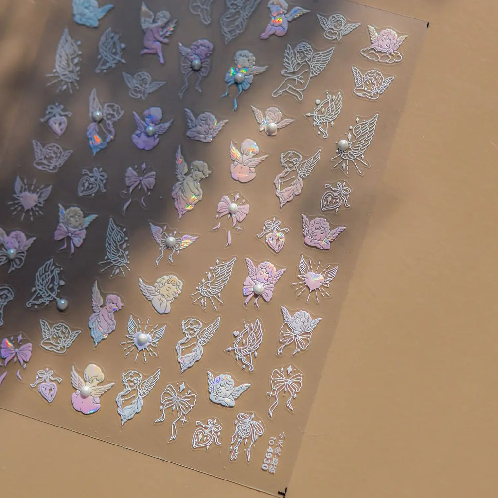 5D Cherry Blossom Floral Nail Art Stickers | Self-Adhesive Decals Nail Art Stickers QXL