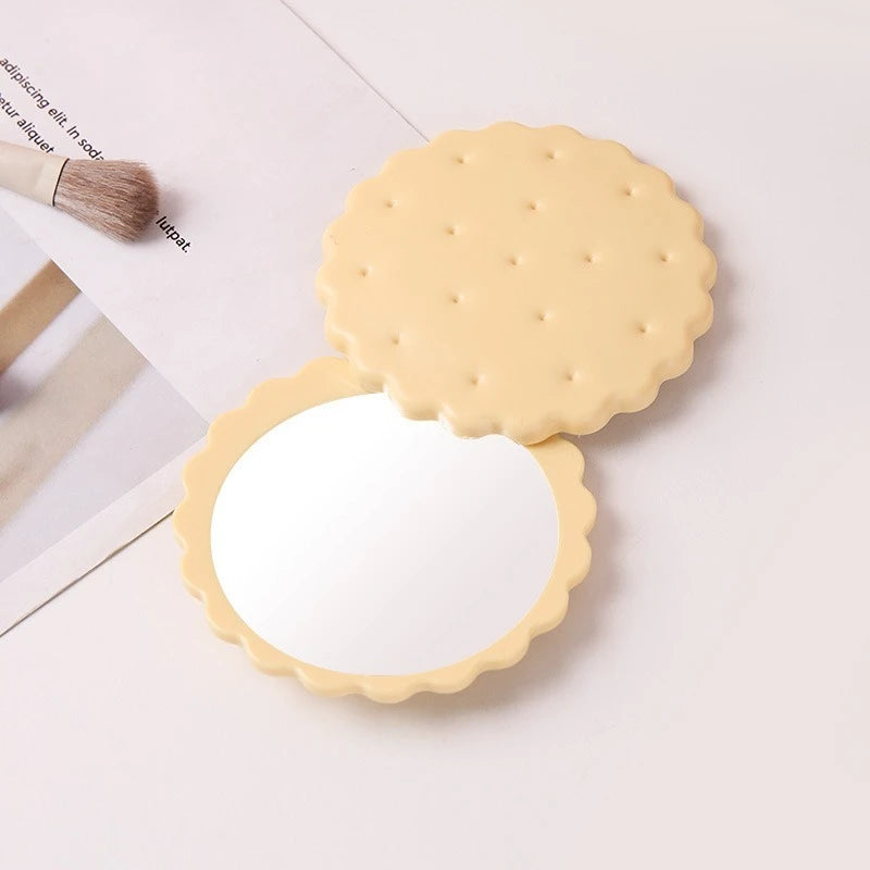 Cheese Biscuit Pocket Mirror – Foldable Mini Makeup Mirror Pocket Makeup Mirror QXL