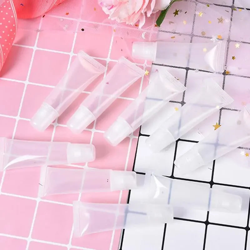 10-Pack Empty Lip Gloss & Lip Balm Tubes | 5/10/15ml Refillable Lip Gloss Containers QXL
