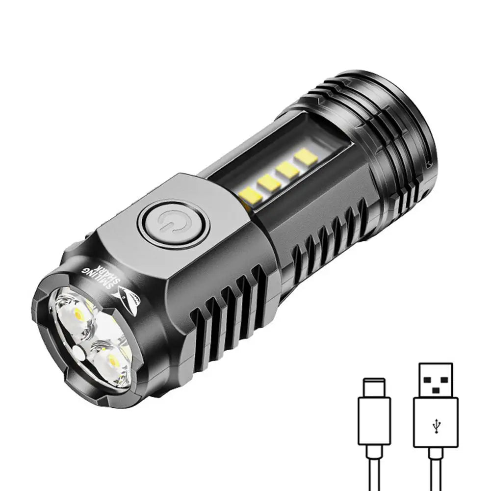 Mini 3-LED EDC Tactical Flashlight | USB Rechargeable & Clip Tactical Flashlight QXL 1pc