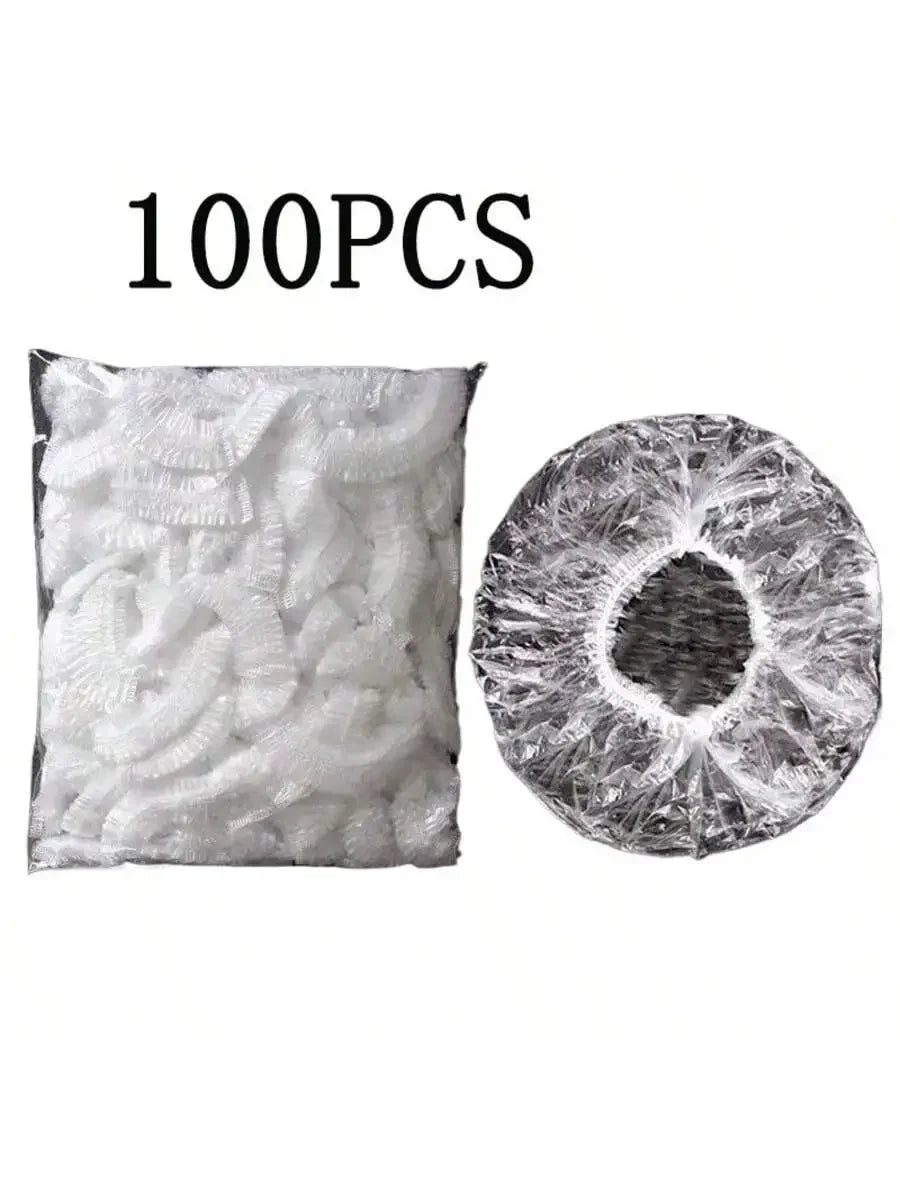 Disposable Thick PE Shower Caps | Salon, Dye & Hotel Use Disposable Shower Cap QXL 100Pcs