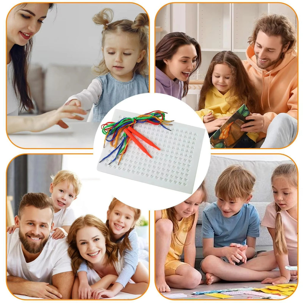 Kids Lacing & Weaving Board Set | Needle & Thread Sewing Kit Kids Weaving Kit QXL