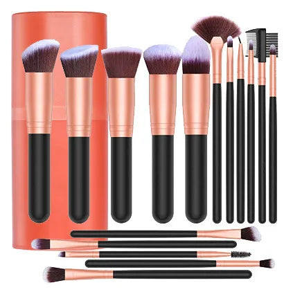 16-Piece Makeup Brush Set | Powder, Foundation & Eye Brushes Makeup Brush Set QXL 16 pieces rose gold
