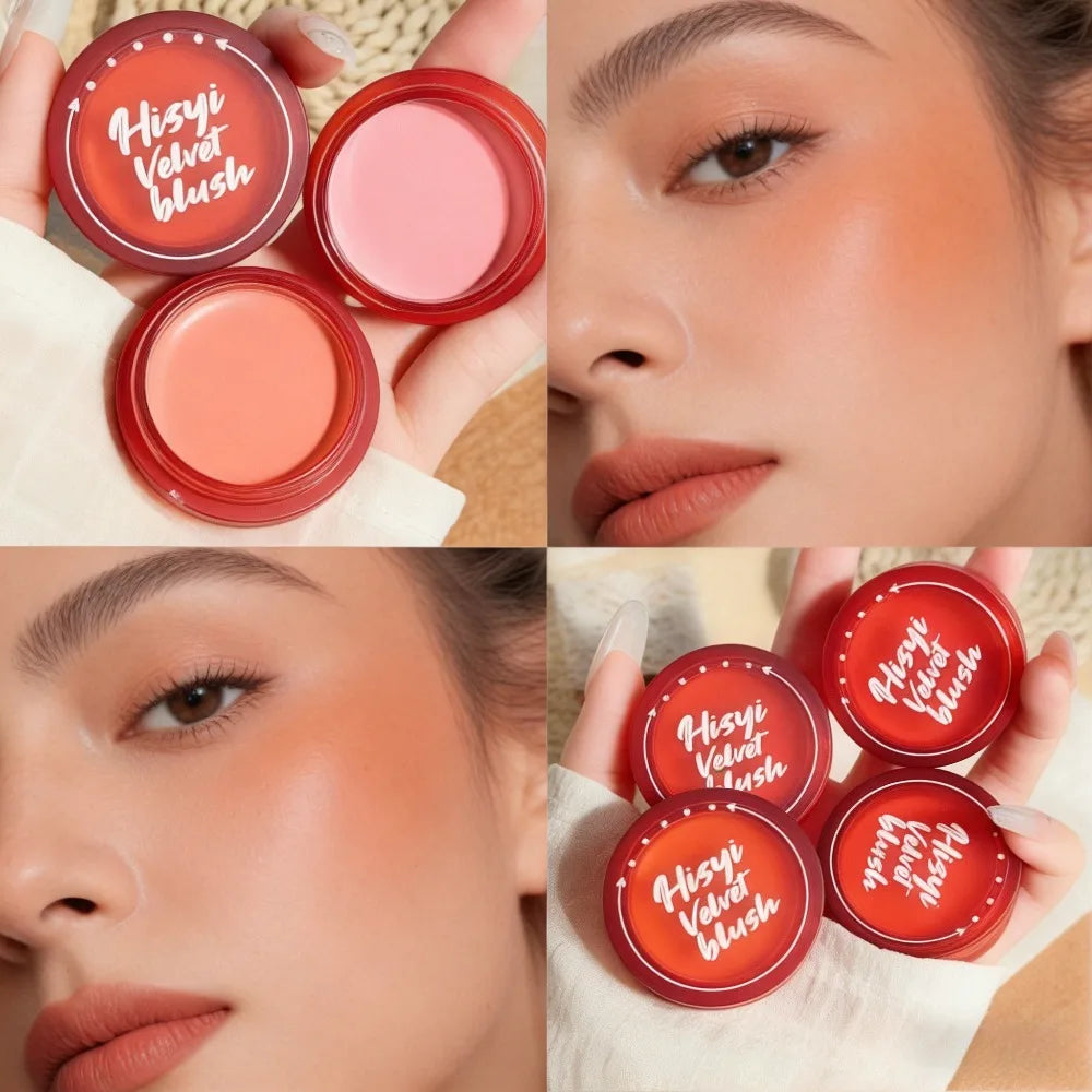 Swan Velvet Cream Blush – Waterproof 4-Shade Multi-Use Makeup Cream Blush QXL