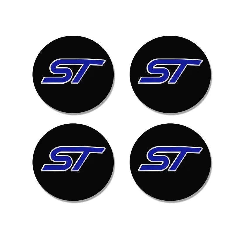 4-Pack 56mm ST Logo Wheel Center Hub Cap Stickers – Waterproof Wheel Center Cap Set QXL Blue