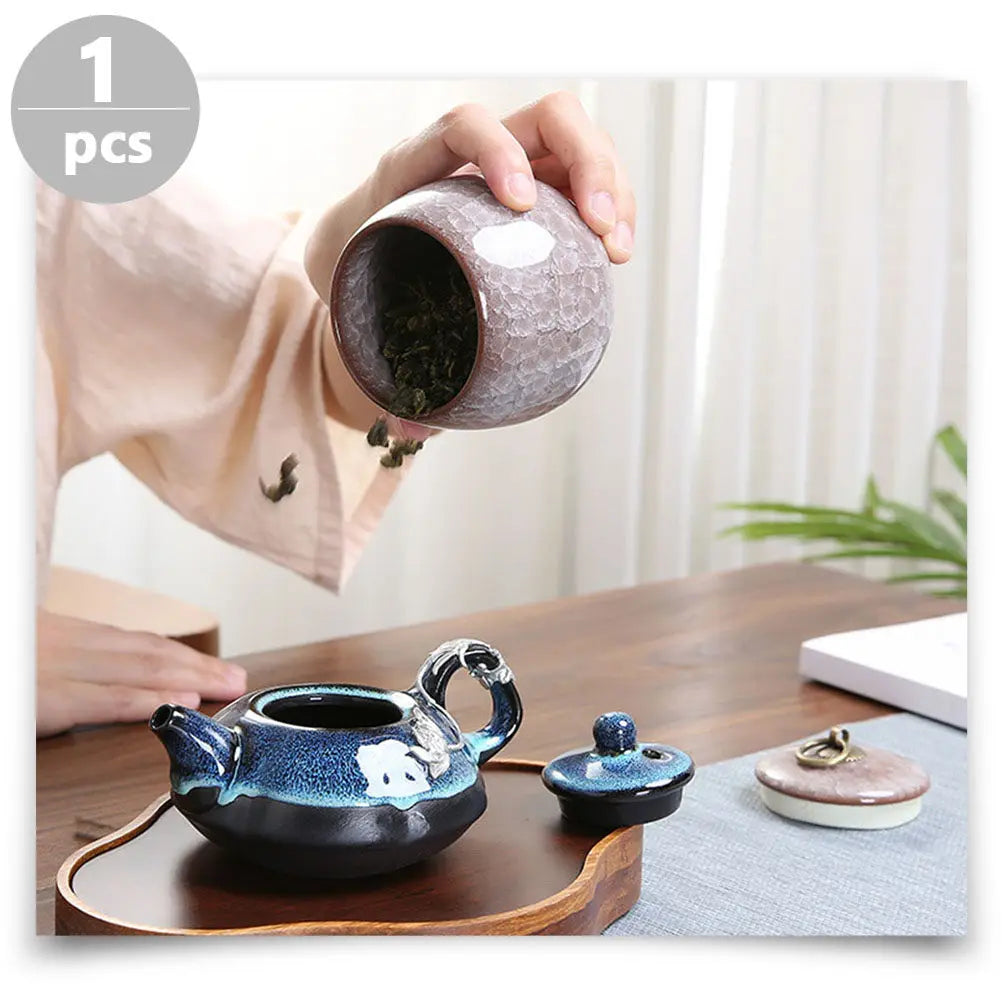 Ice Crack Ceramic Nail Dip Powder Jar with Lid | Manicure Organizer Nail Dip Powder Jar QXL