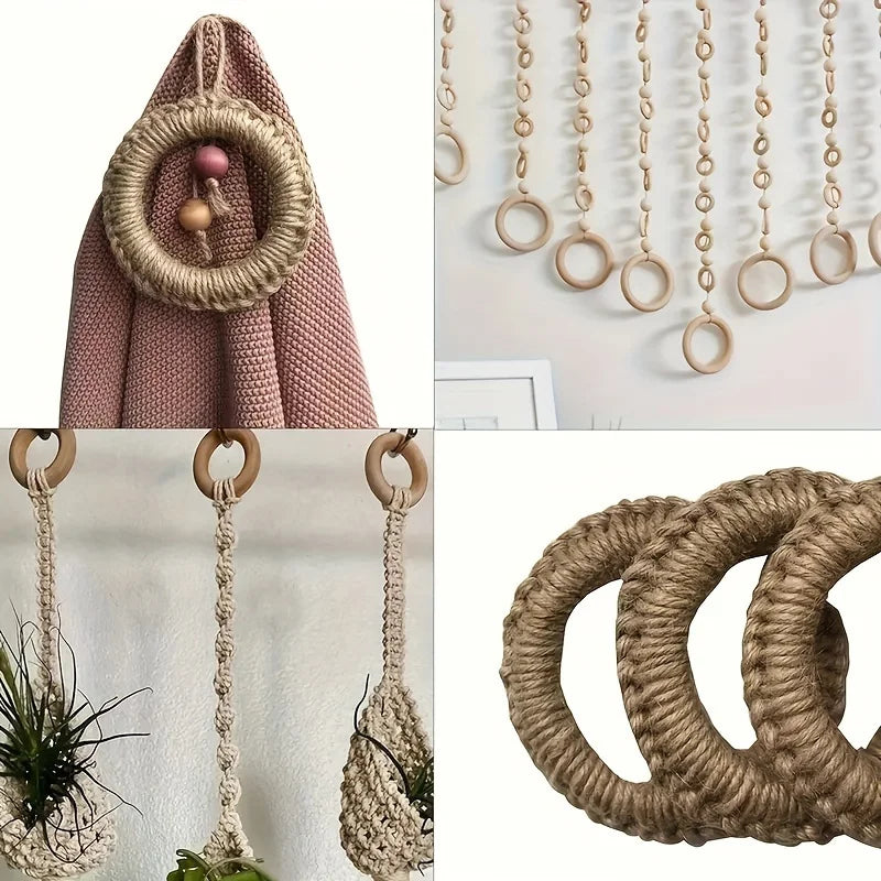 Unfinished Wooden Rings Set for DIY Jewelry & Crafts Wood Craft Rings QXL